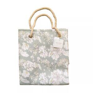 new Nina Campbell HOME Collapsible Blanket Storage Bag Floral Tote Rope Handles